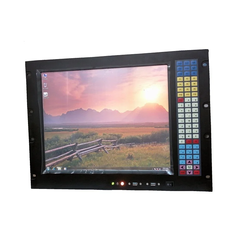 Rack Mount Industrial Computer, 17 inch LCD, Core i3/i5/i7 CPU, 4GB RAM, 120GB SSD, 5*COM, 6*USB, 5-Wire resistive touchscreen