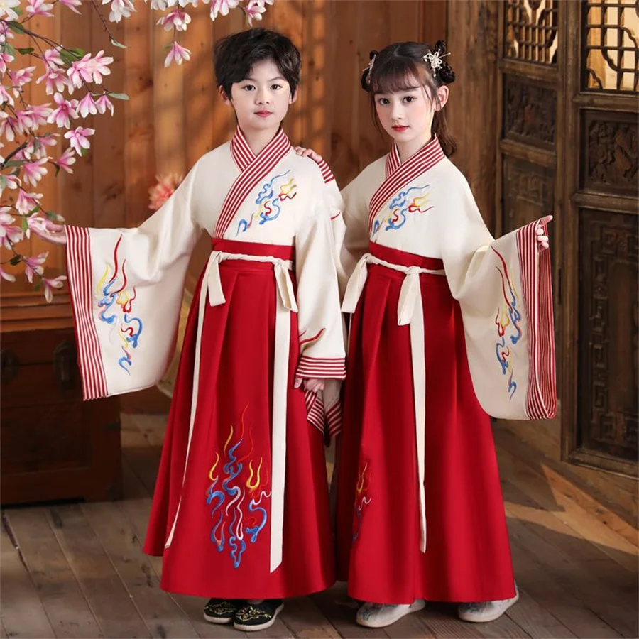 Kimono traditionnel chinois pour enfants et adultes, robe vintage, cosplay ethnique, Hanfu, ancien étudiant, 303