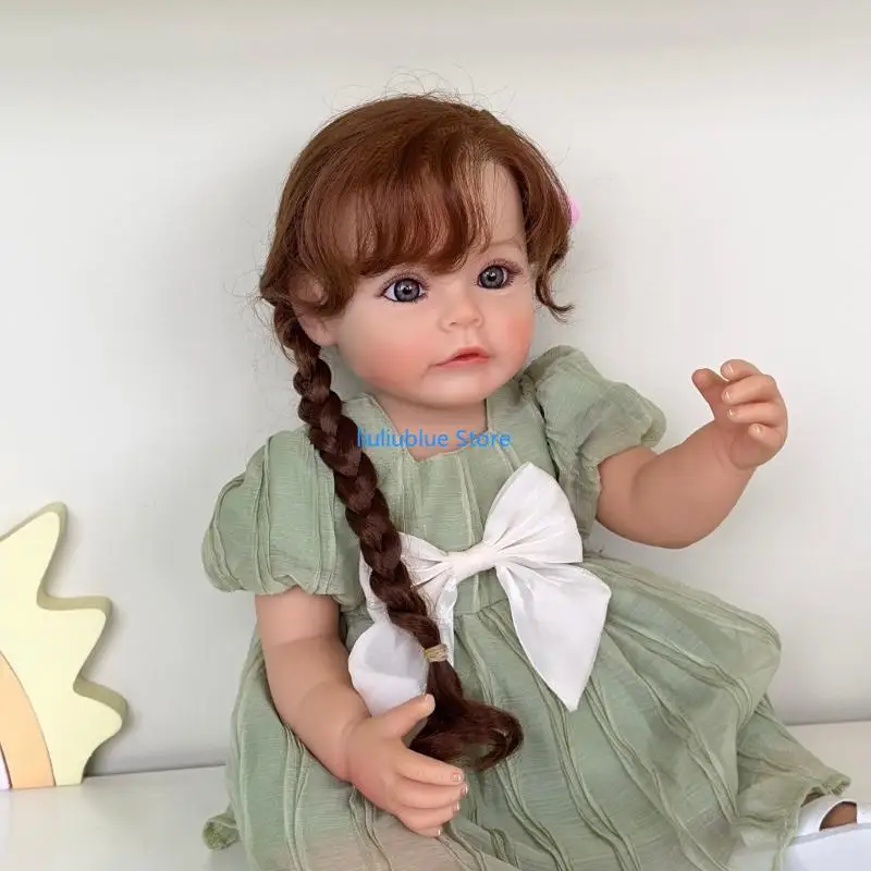 Reborns Baby Doll 22 pulgadas niña para niños pequeños ve real con accesorios Regalo cumpleaños 62cf