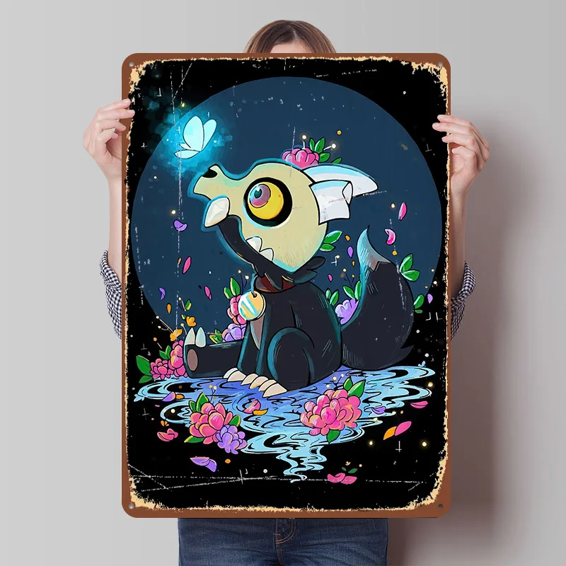 King and Butterfly From The Owl House Bedrucktes Poster, individuelle Wandkunst, Retro-Vintage-Metallblechschilder für Zuhause, individuelle Plakette