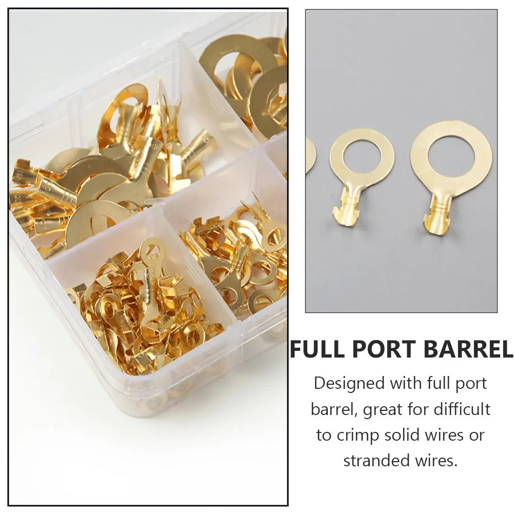 150Pcs Copper Cable Lug Terminal Wire Connector Ring Terminal Crimp for Car Electric Machinery Equipment Wire Connector