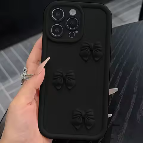 S 23 24 22 21 20 3D Cute Bowknot Matte Case For Samsung Galaxy S24 S23 S22 S21 S20 FE Plus Ultra 5g Women Silicone Back Cover