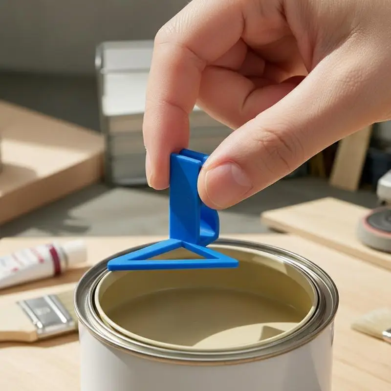1pcs Universal Paint Can Brush Cleaner – Clip-On Scraper, Anti-Drip, Multi-Size, Keeps Opening Clean