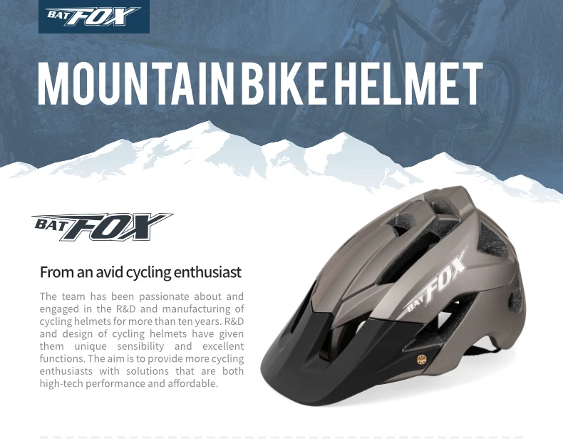BATFOX MTB Fahrradhelm Ultraleicht Integral Geformter Mountainbike- und Rennradhelm für Damen und Herren Casco Ciclismo Radhelme – Detail 16
