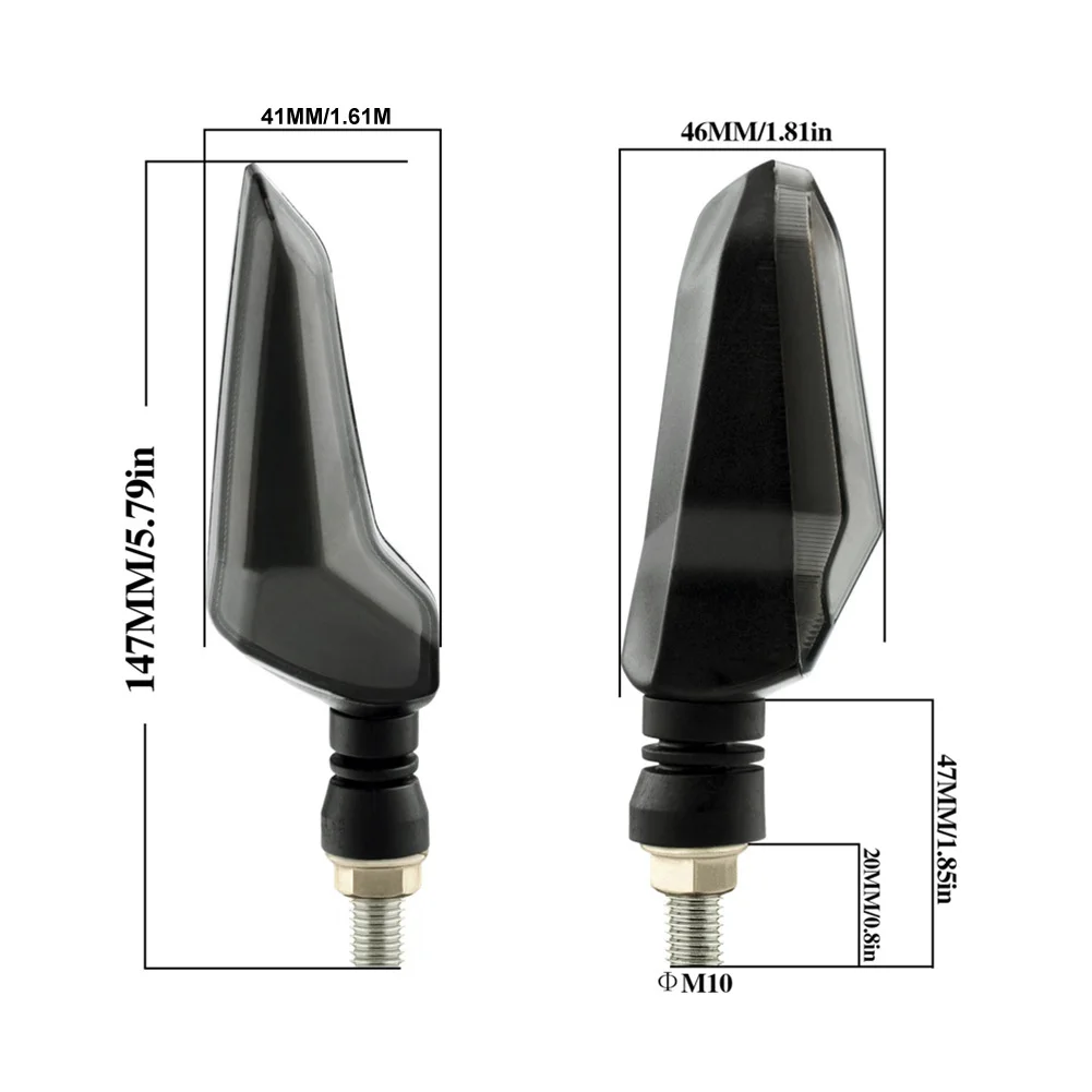 Turn Signal Light 2x Motorcycle ABS Plastic Acrylic Lampshade Anti-rust DC12V Indicators Light M10 Stainless Steel
