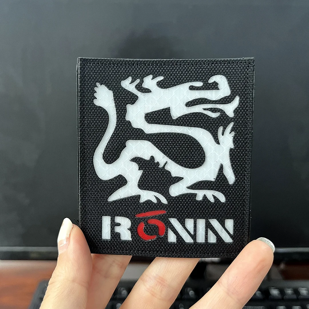 Chinese Loong PVC Hook and Loop Patches for Clothing Ronin Reflective Tactical Morale Badge DIY Decorative Backpack Sticker