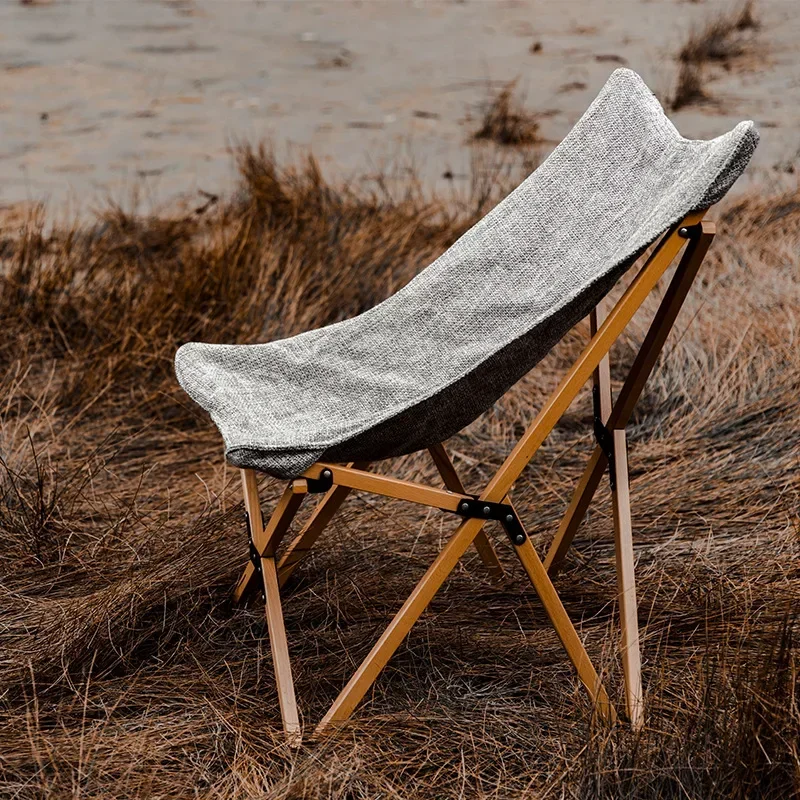 Mountain Guest Butterfly Chair Portable Lightweight Log Solid Wood Folding Chair