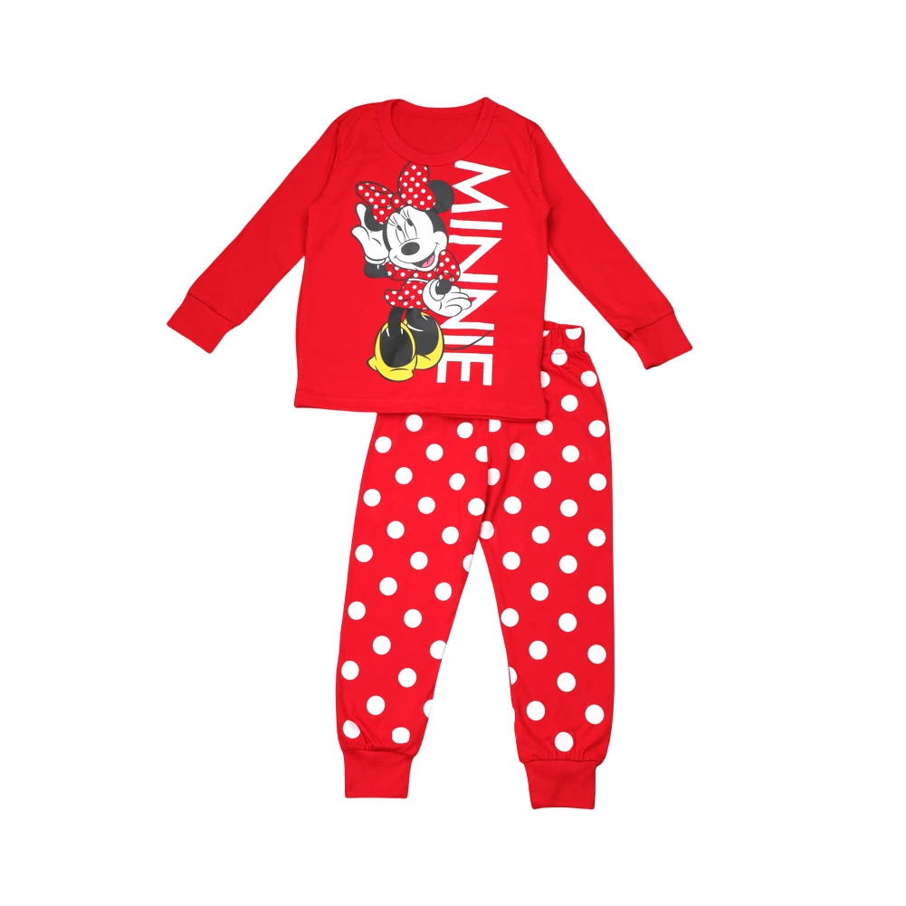 New Spring Kids Pjs Sets Minnie Pajamas for Children Cotton Boy Sleepwear Baby Pyjamas Long Sleeve Girl Sets Nightwear 2-7Years image 2