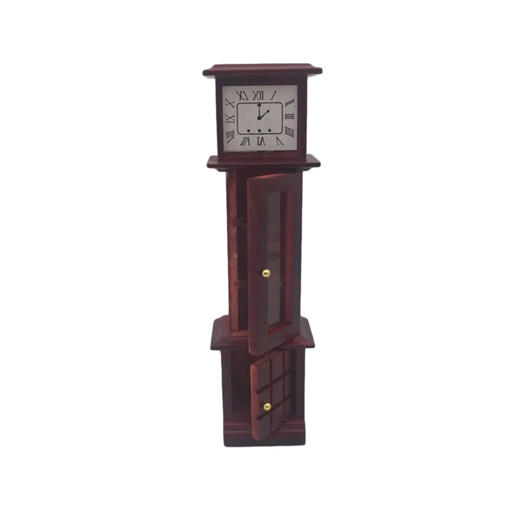 

1Pcs Wooden Mini House Decoration Retro Clock for Kids Room Decor Photo Prop Educational Learning Tool Home Art