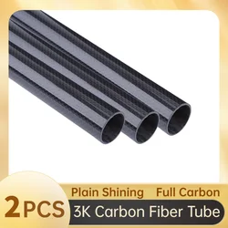 3k Carbon Fiber Tube, Plain Shining, Length:500mm, Wall Thickness: 0.5mm,Calibre: 5mm-41mm  RC Airplane Models Accessories.