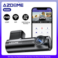 AZDOME Dash Cam M300 FHD 1296P Camera Front Car DVR Video Recorder WiFi APP Control 24H Parking Mode Super Night Vision G-Sensor