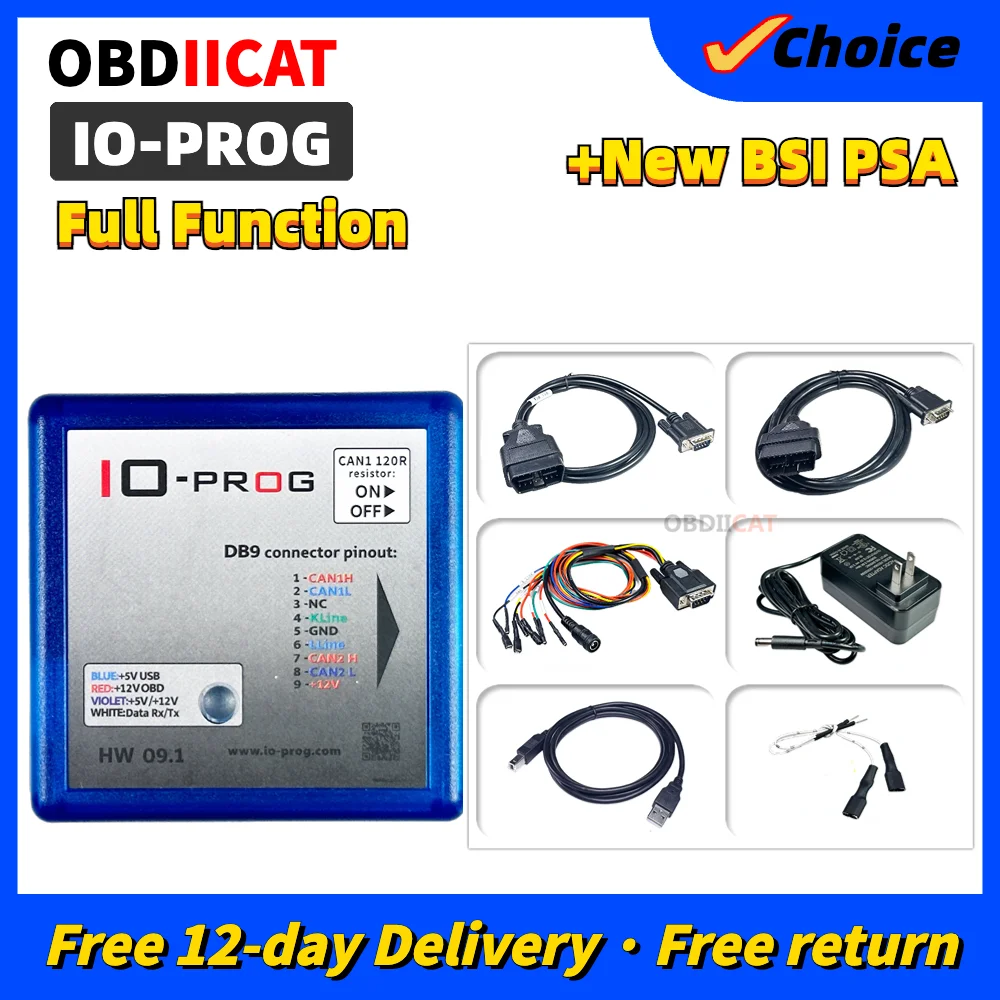 Full IO-PROG IO PROG New License PSA BSI IOPROG For Opel/G-M ECU BCM TCM EPS Combination Of K-line And CAN Support BD9&OBD