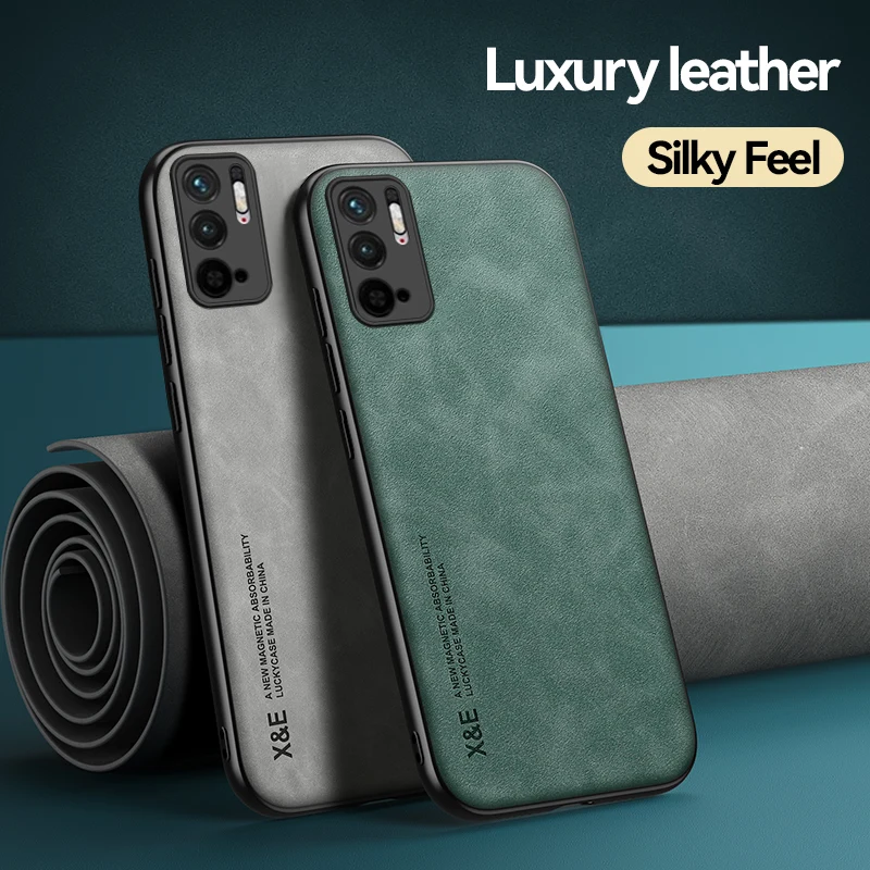 For Poco M3 Pro Case Car Magnetic Holder Phone Case For Poco M 3 M3 Pro Pocophone M3Pro PocoM3 Soft Silicone Leather Back Cover