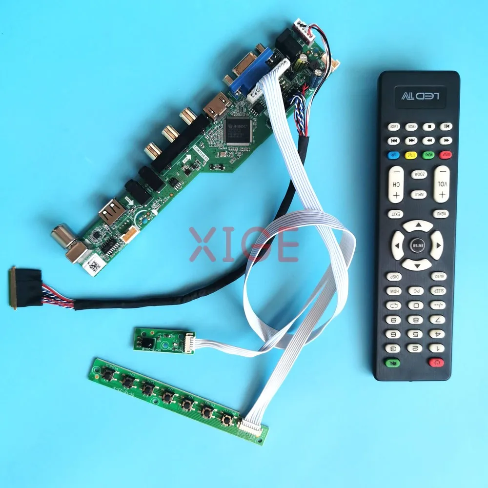 

DIY Kit Controller Driver Board For LP145WH1-TLA1 LP145WH1-TLB1 TV Analog 1366x768 14.5" LVDS 40Pin USB+AV+VGA+HDMI Laptop Panel