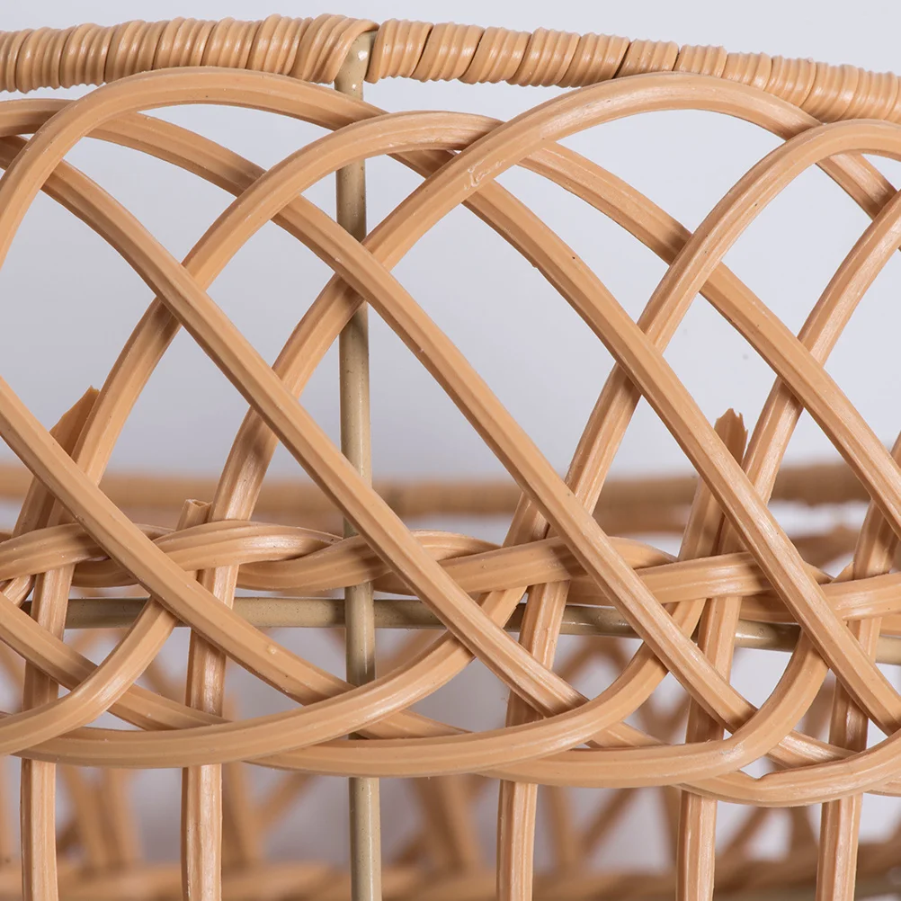 

Imitation Rattan Woven Lampshade Small Size Rustic Pendant Lamp Shade Ceiling Lamp Cover for Kitchen Bar Hotel Decorative