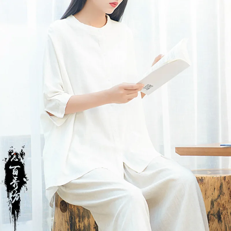 

Cotton and linen new Zen literature and art home travel yoga women's outerwear fashion leisure versatile simple temperament eleg