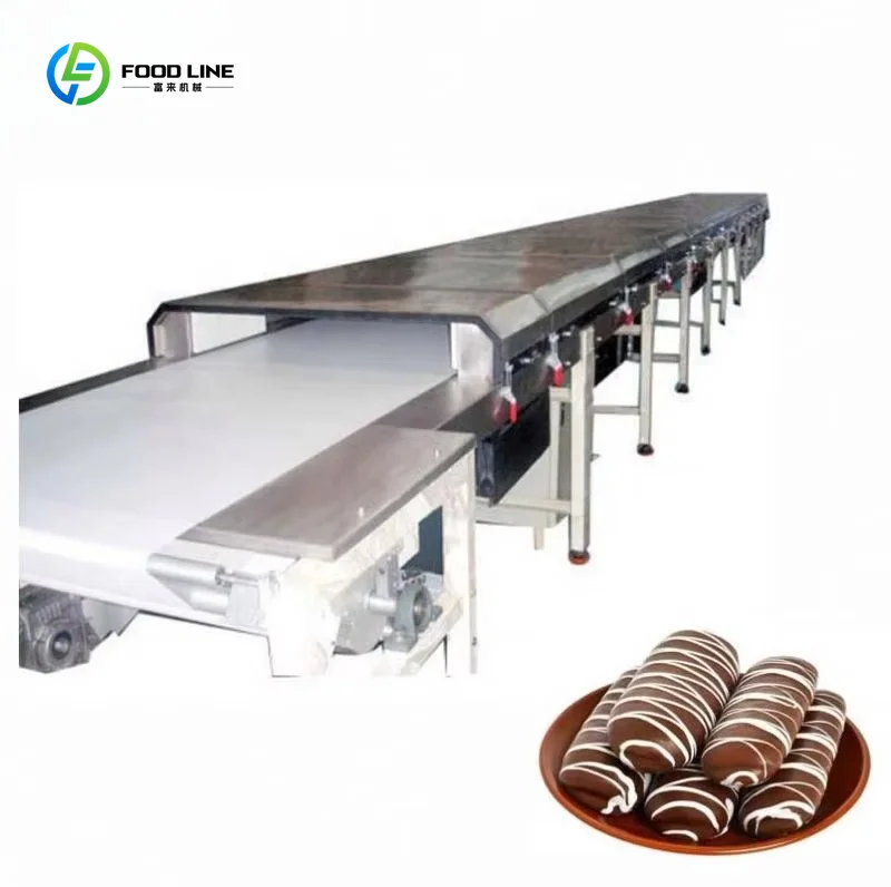 Food Cooling Conveyor with Compressor for Biscuit Candy Chilling Tunnel Commercial Use Custom