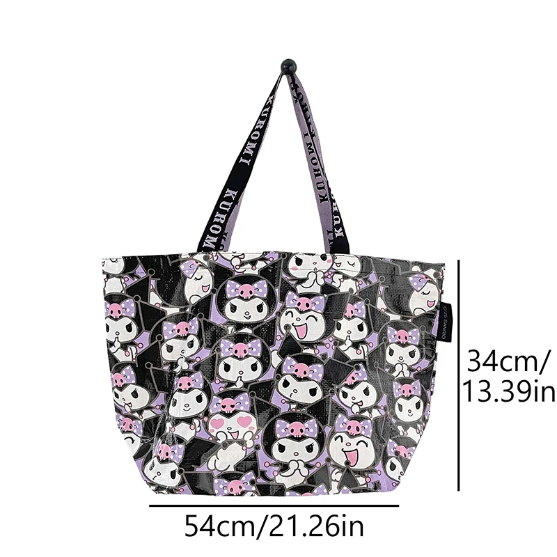 산리오 헬로 키티 접이식 쇼핑백 마이 멜로디 쿠로미 시나모롤 대용량 토트백 친환경 재사용 가방