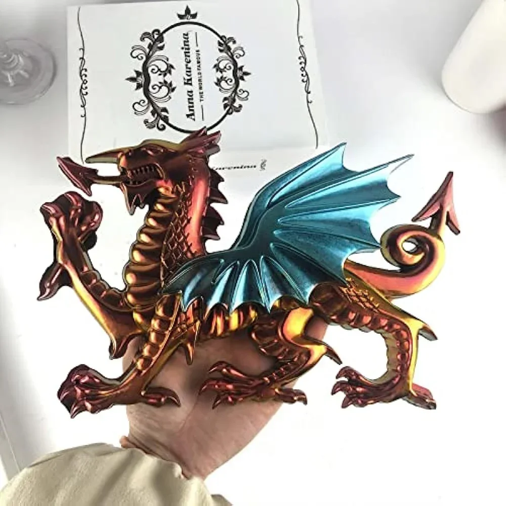 3D Lopen Dragon Epoxyhars Mal Diy Gesneden Grote Dier Standbeeld Muur Woonkamer Hanger Desktop Ornament Siliconen Mallen