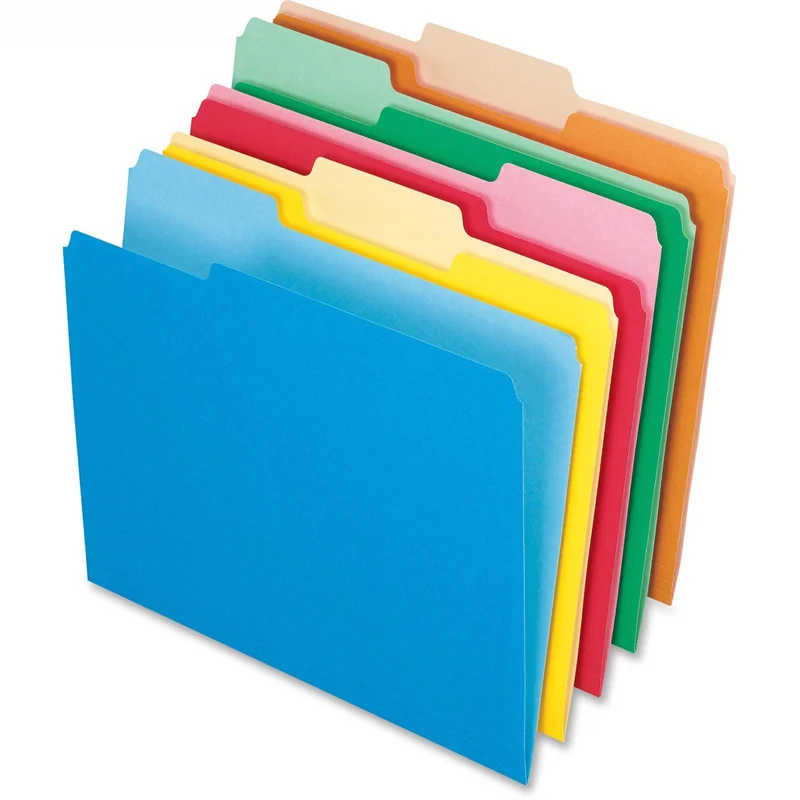 

Two-Tone Color File Folder Letter Size 1/3 Cut Manila Folder For Document Organizer Office Efficient Filling Storage 100 Per Box