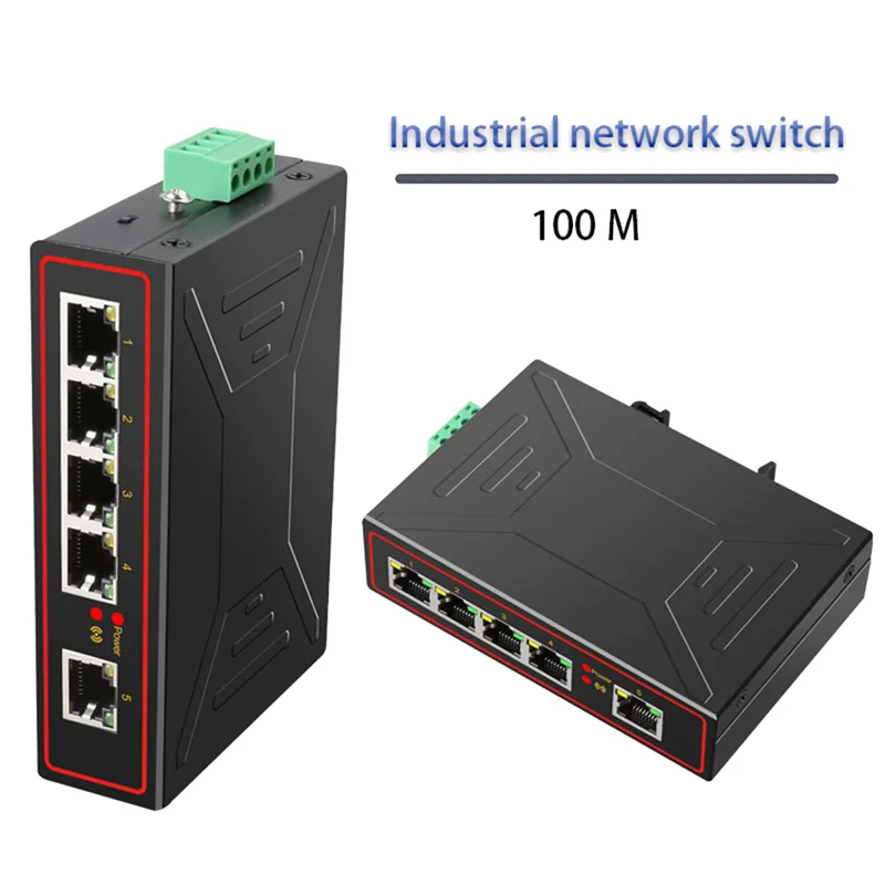 A07I 5 Poorten 100M Industriële Netwerk Switch RJ45 Hub Internet Splitter RJ45 Switch Plug en Play DIN Rail Type Verbeteren schakelaar