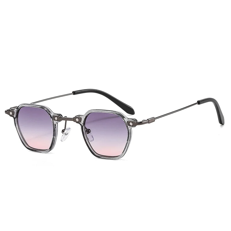 Neue Quadratische Retro Steam Punk Sonnenbrille Männer Frauen Runde Shades Gradienten Gläser Klare Linse Vintage Fahren Brillen Ozean Farbe – Detail 12
