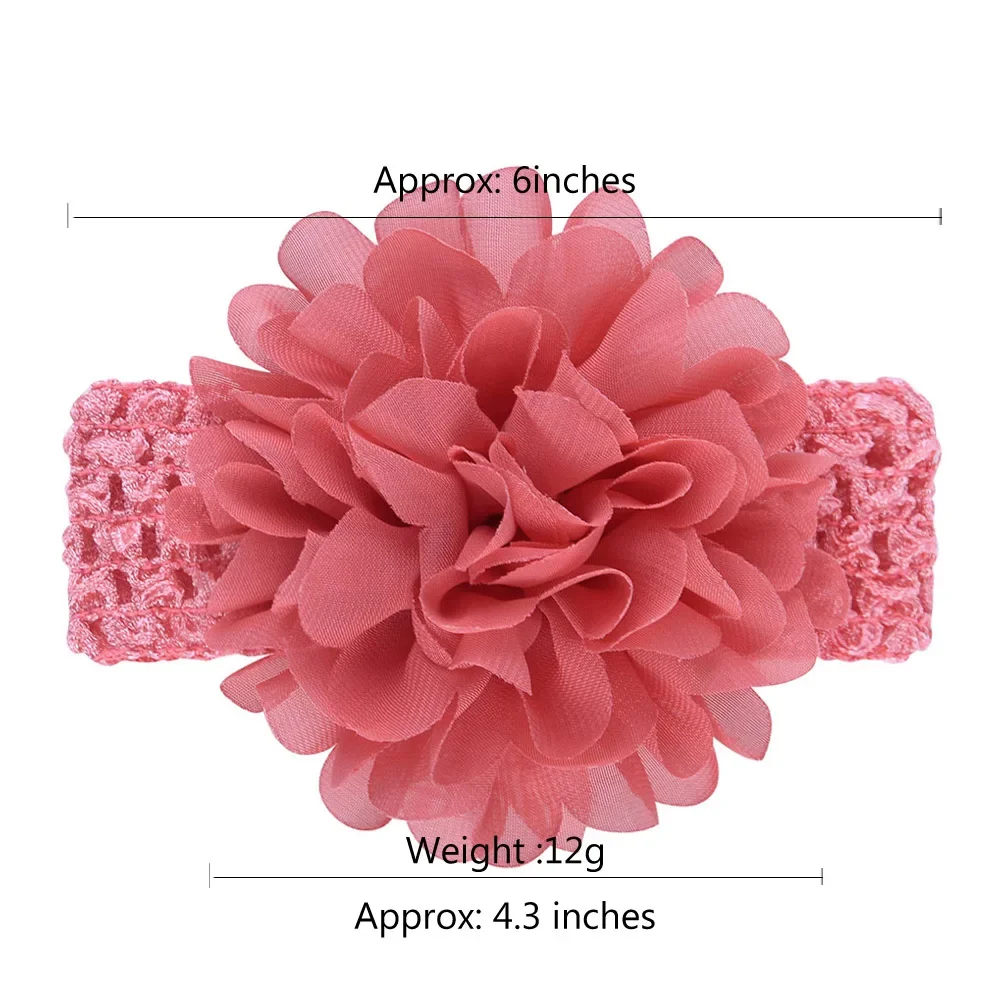 1Pieces Baby Girls Headbands Chiffon Big Flower Soft Strecth Hair Band Hair Accessories for Baby Girls Newborns Infants Toddlers