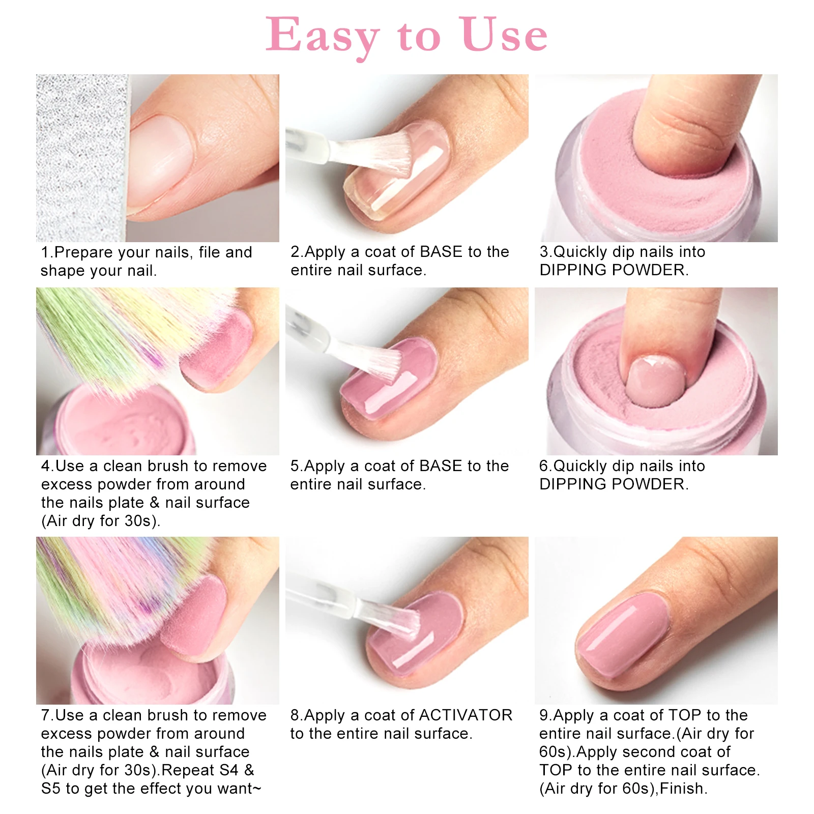 11 قطعة 10 جرام مسمار غمس مسحوق مجموعة الطبيعية الجافة لا مصباح علاج مسمار بريق الصباغ تراجع مسحوق السائل نظام عدة مسمار الفن الديكور #6