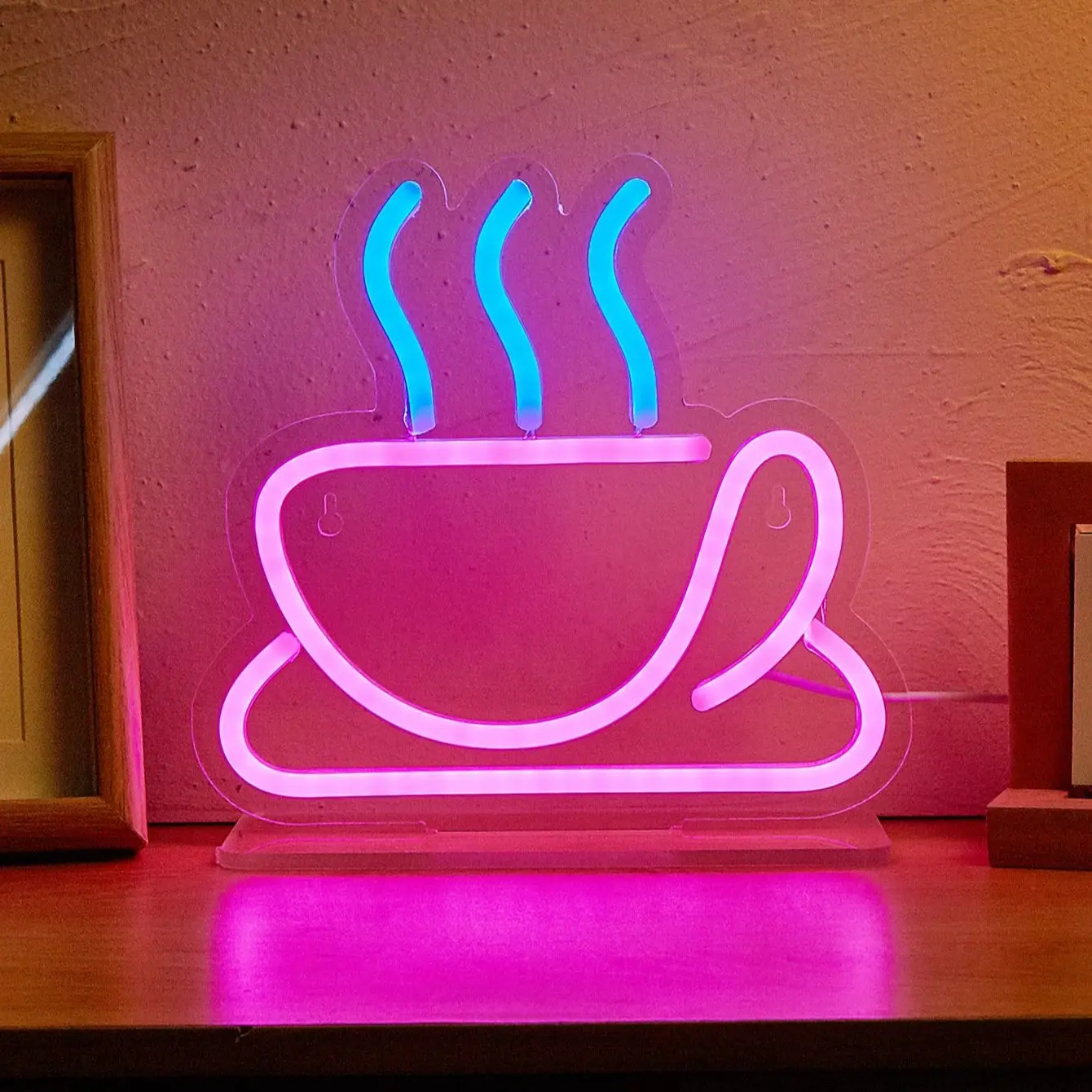 

Светодиодная неоновая настольная лампа Chi-buy в форме кофейной чашки, с питанием от USB, неоновая вывеска, ночник, подходит для спальни, свадьбы, игровой комнаты, в качестве подарка.
