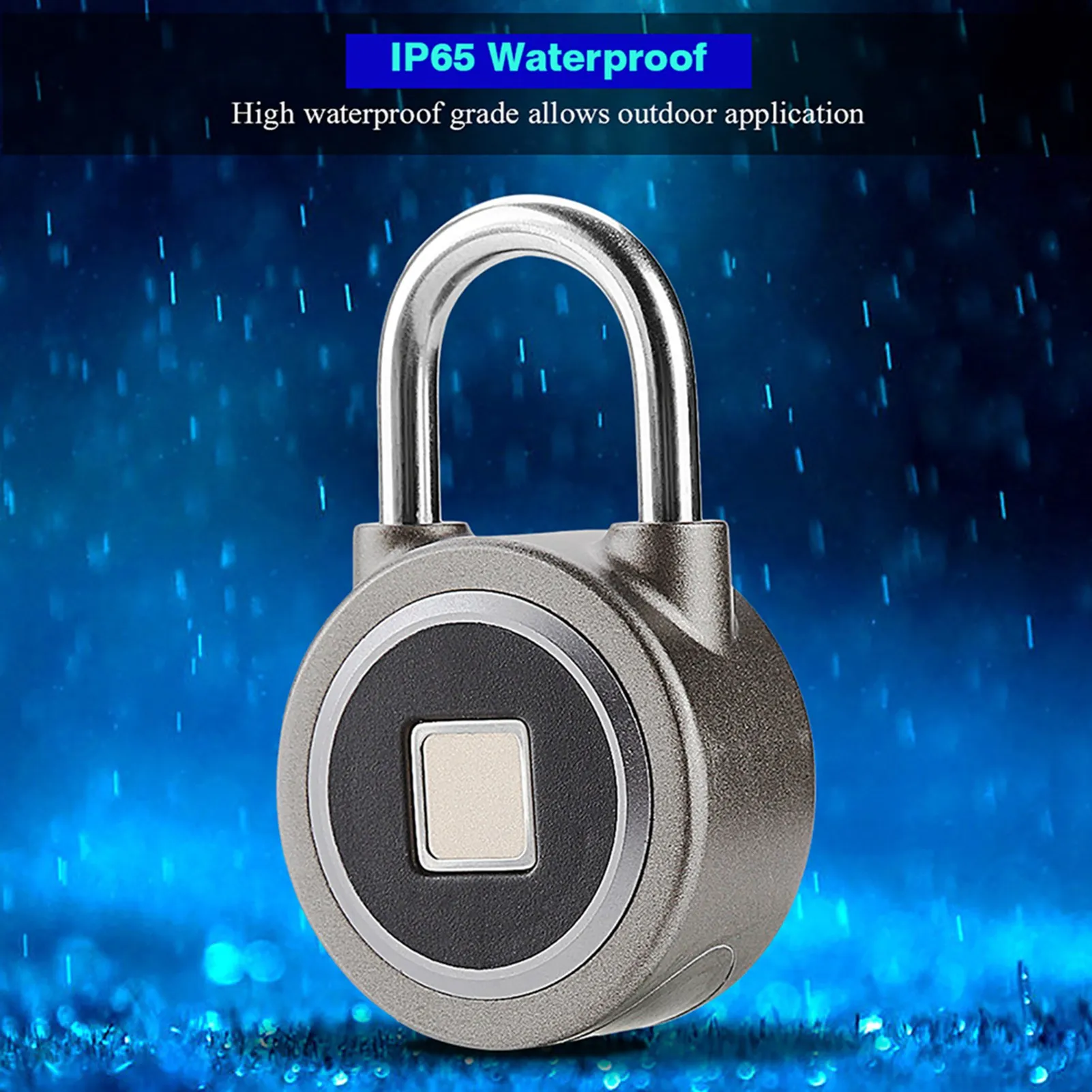 Bluetooth Door Lock Smart Padlock Fingerprint Smart Keyless Waterproof Bluetooth Lock APP Control Security Anti Theft Padlock