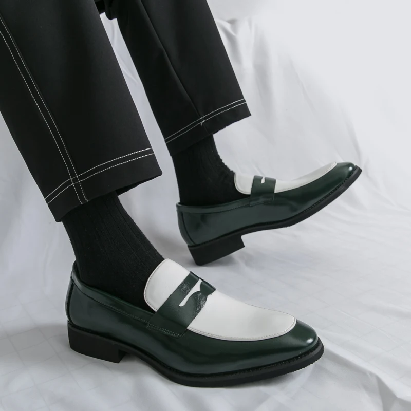 

Men Fashionable Loafers European-style One-foot Lightweight Breathable Brand Leather Shoes Social Shoes Size 38-46 Men Shoes