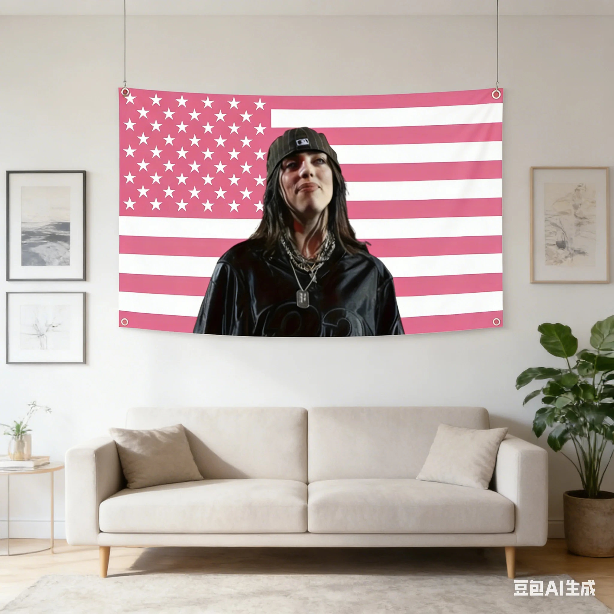 1pc Billie Eilish Pink USA Fla - Aesthetic Tapestry ulasan dan harga