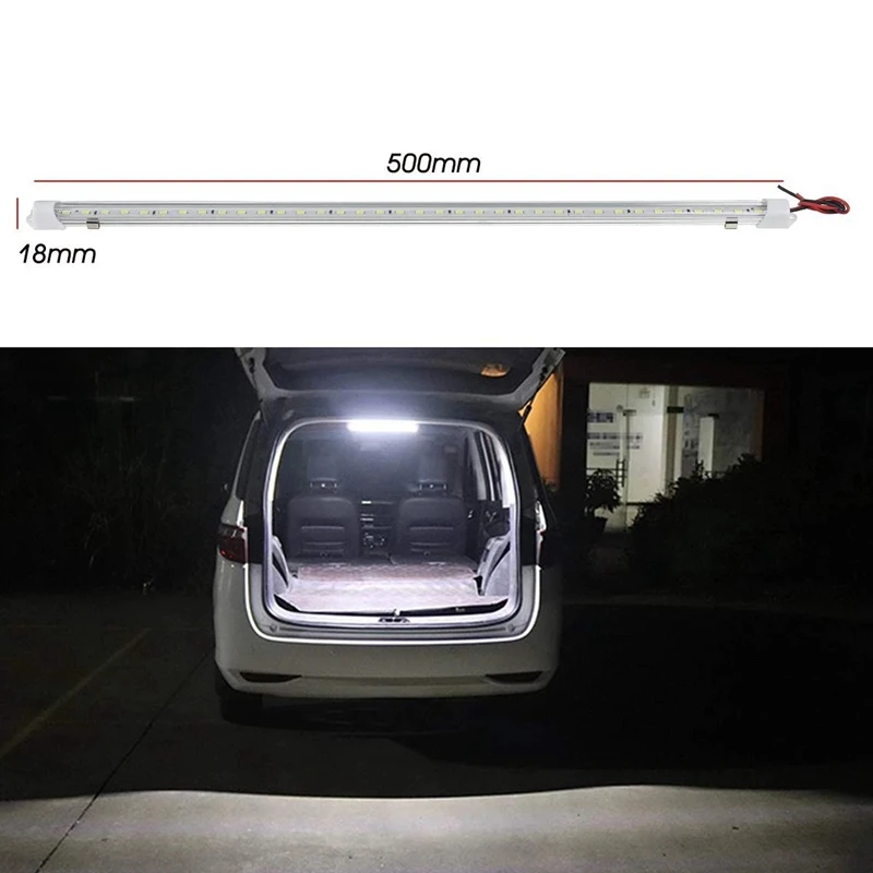 4Pcs 50CM 36 LED Car Interior White Strip Light Bar Car Interior Light For RV Van Cabin Lorry Truck Camper