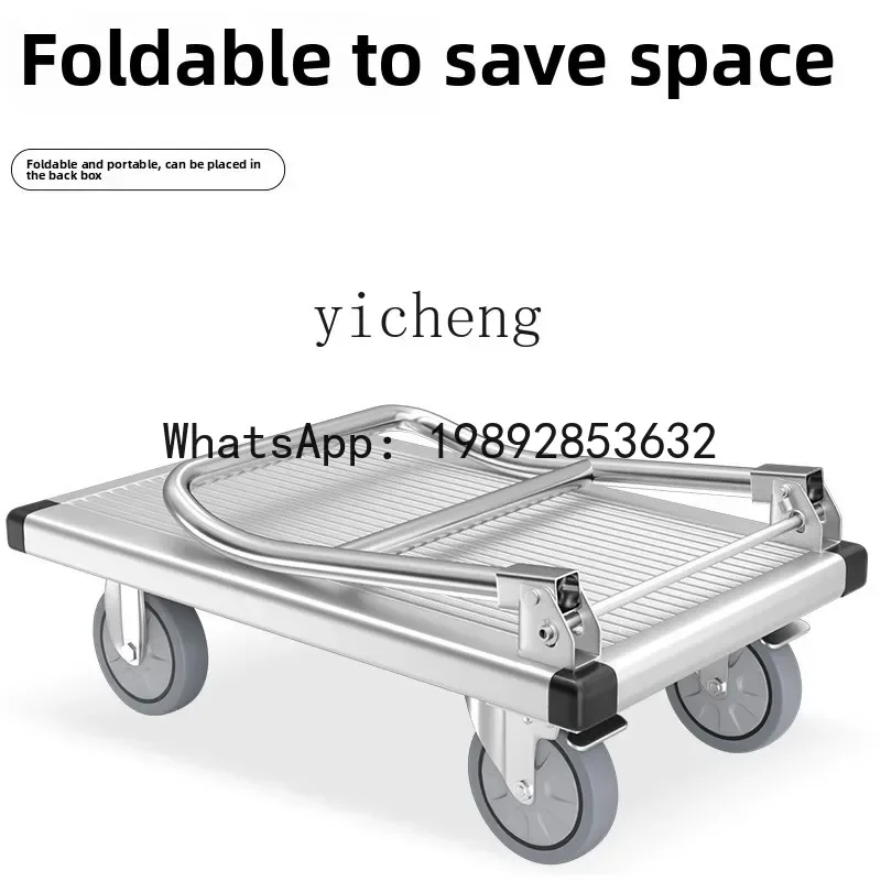 Q5 carrinho de liga de alumínio manuseio caminhão de mesa 304 alça de aço inoxidável reboque dobrável carrinho leve e silencioso