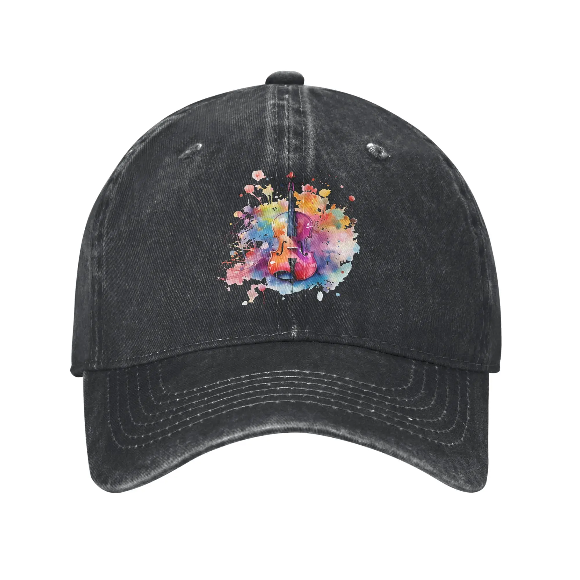 Violin musical theme digital print Fashion Baseball Cap  Graphic Summer Woman Cap  Picnic Summer Woman Cap