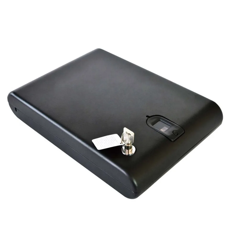Biometric Fingerprint Safe Box Solid Steel Security Gun Key Valuables Jewelry Box Protable Security Biometric Fingerprint Box
