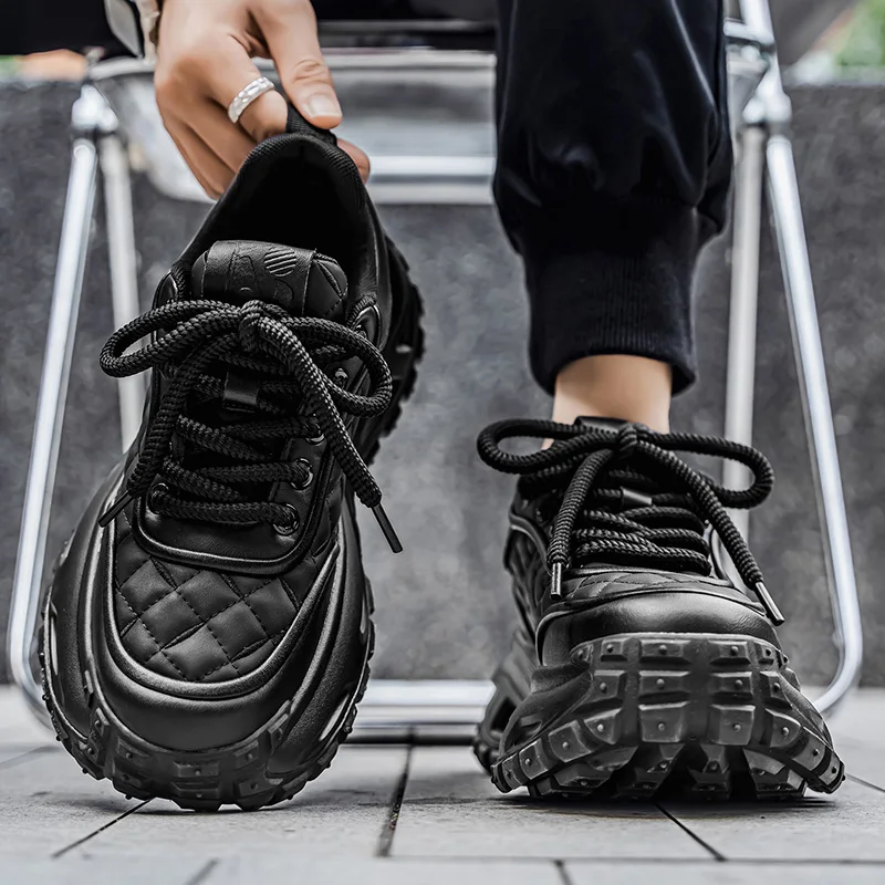 أحذية رجالية جديدة للخريف والشتاء بمنصة مصعد للأب - أحذية رياضية كاجوال أنيقة غير قابلة للانزلاق ومقاومة للاهتراء #3