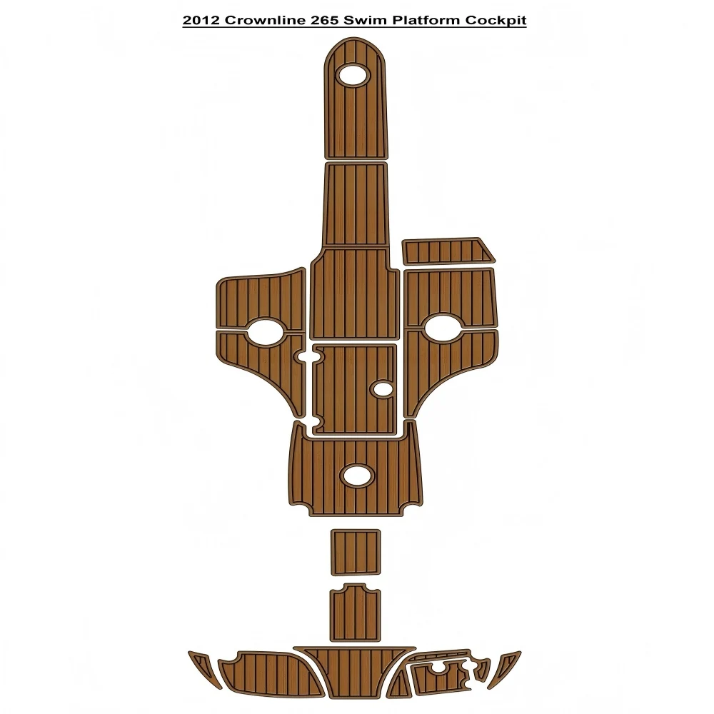 

2012 Crownline 265 Swim Platform Cockpit Pad Boat EVA Foam Faux Teak Deck Floor Mat SeaDek MarineMat Style Self Adhesive