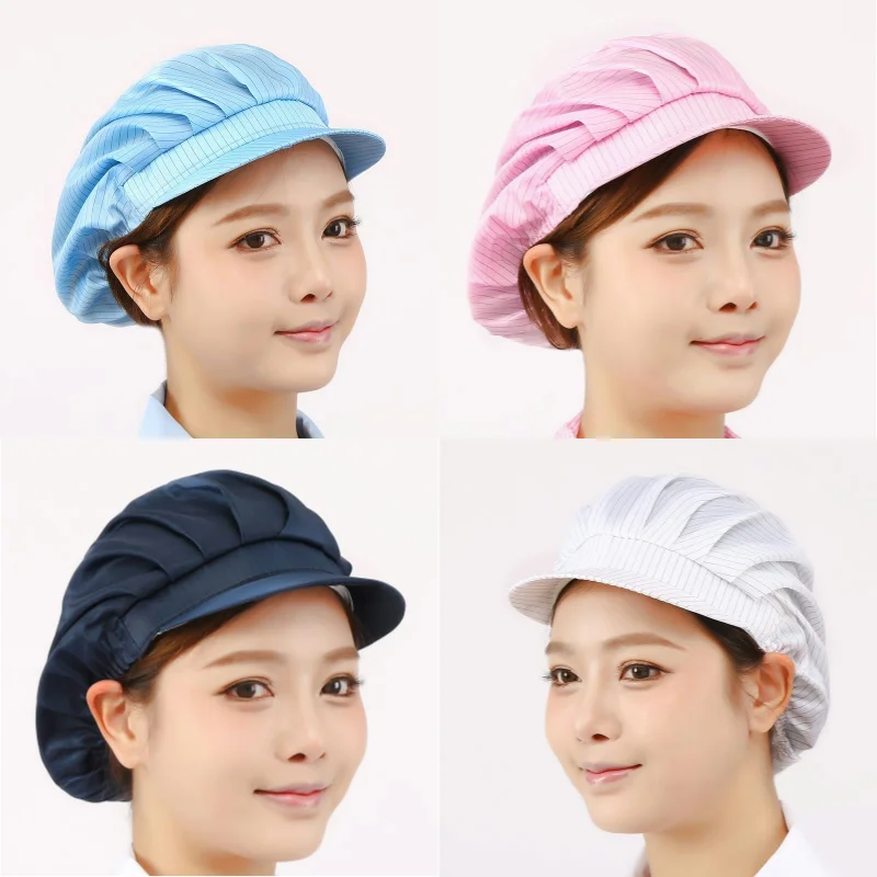 Food factory work hats, catering restaurant chefs, kitchen hats, men's and women's buns, elastic style, workshop dust-proof and