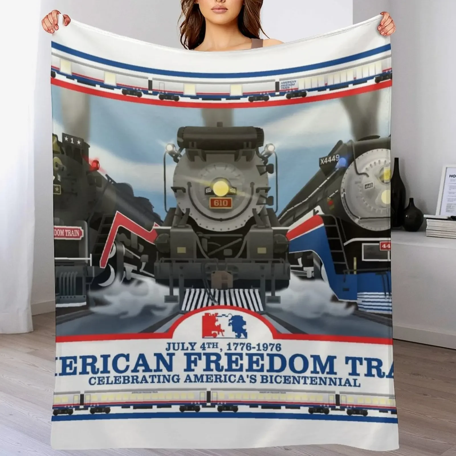 

American Freedom Train Throw Blanket wednesday For Decorative Sofa Decorative Beds Luxury Thicken Blankets