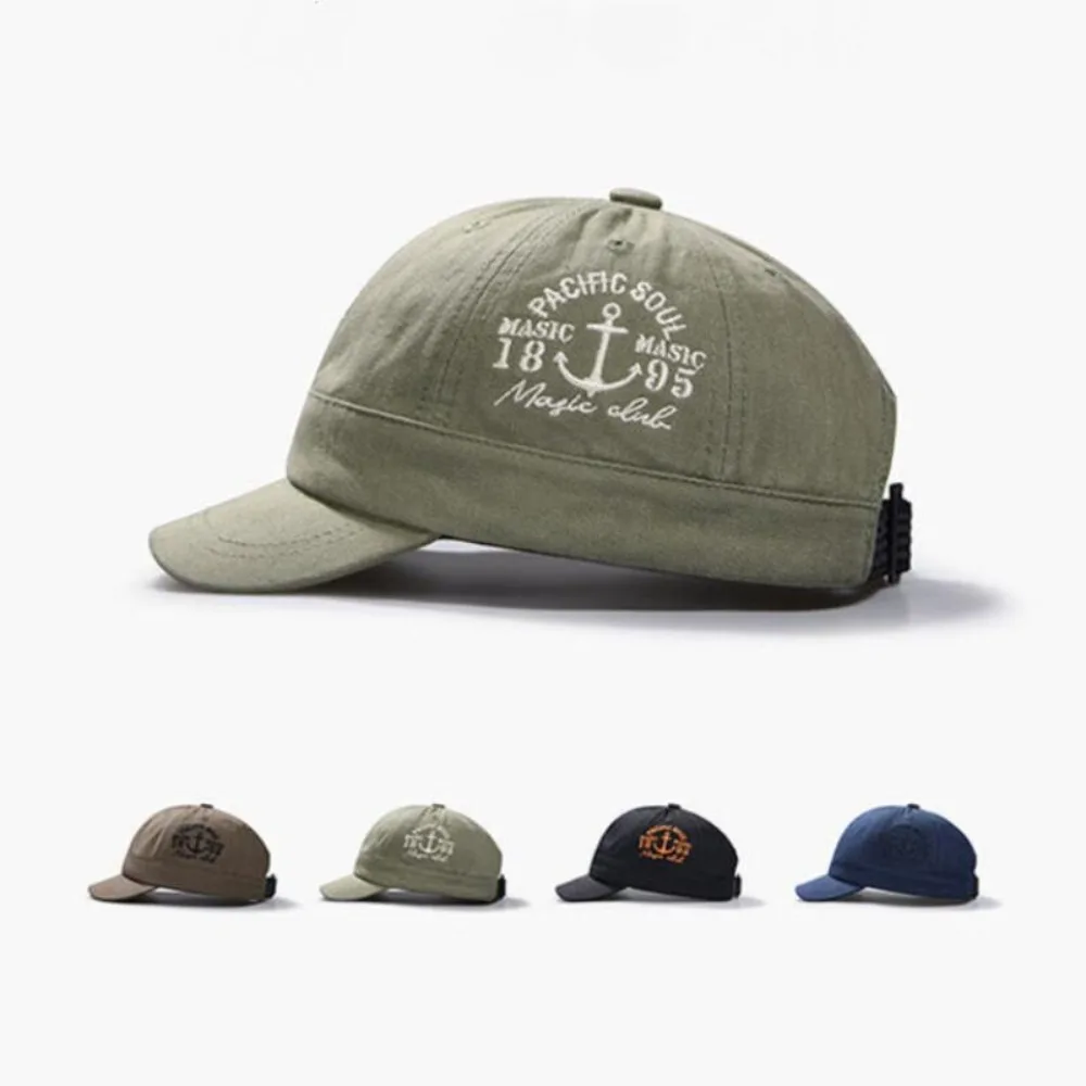 Kurzschirm-Baumwoll-Baseballkappe mit Flachstickerei, Unisex für Männer und Frauen, Outdoor-Camping, Streetwear, Mode, Tägliche Freizeitkleidung