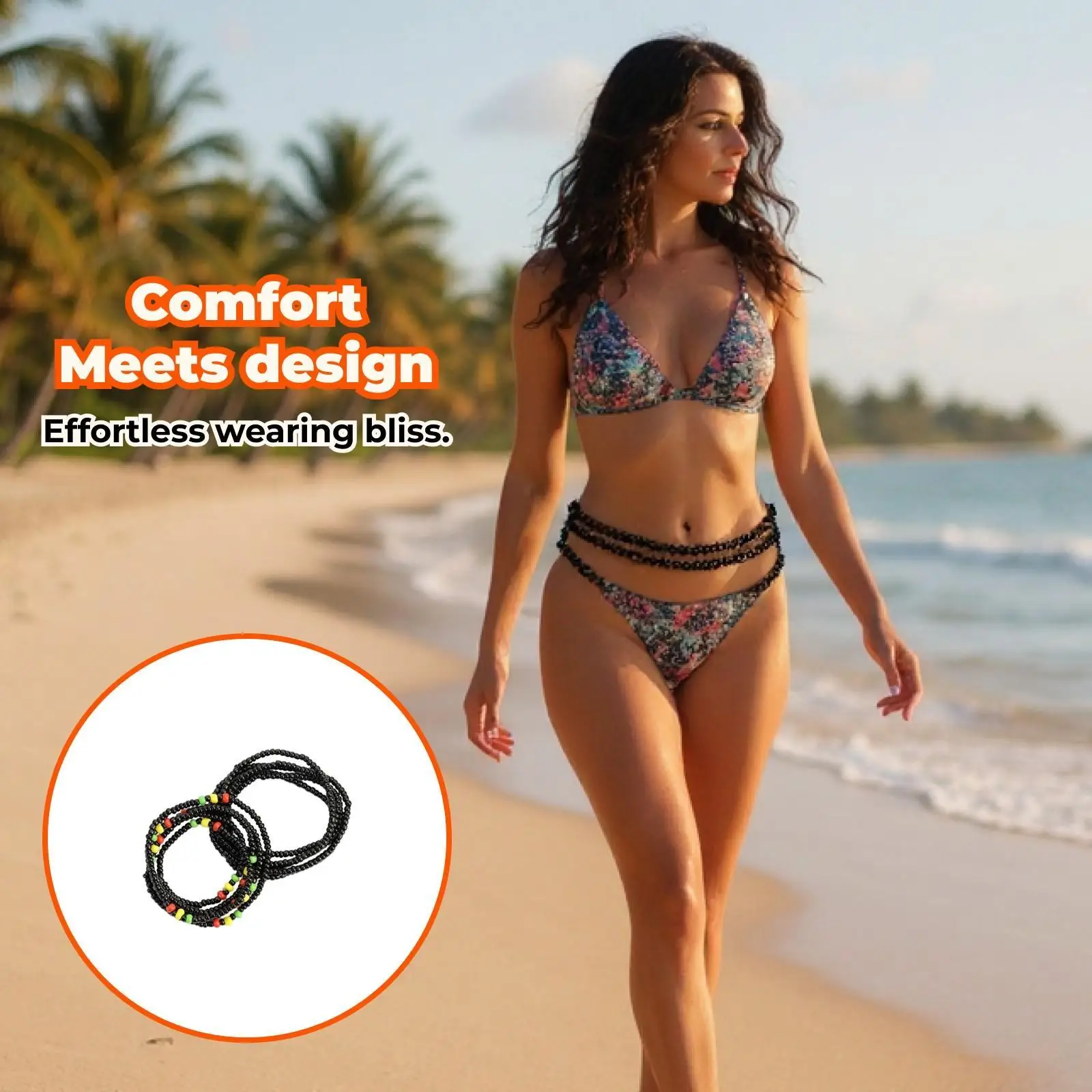 2 Pack of Waist Bead Chains - Body Chain Accessories for Women