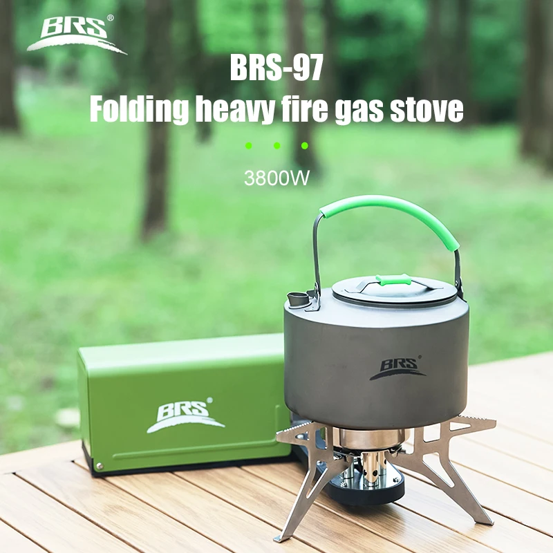 BRS-97 Camping Gas Stove 3800W Folding Cassette Stove Portable Butane Gas Stove Outdoor Picnic Cooking Grill Hiking Gas Burner