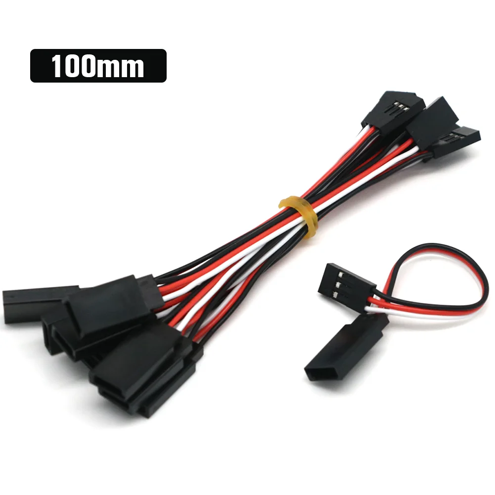 10pcs/lot 100mm/150mm/200mm/300mm/500mm/1000mm Servo Extension Lead Wire Cable Female To Male For JR Futaba RC Servo Toy Model