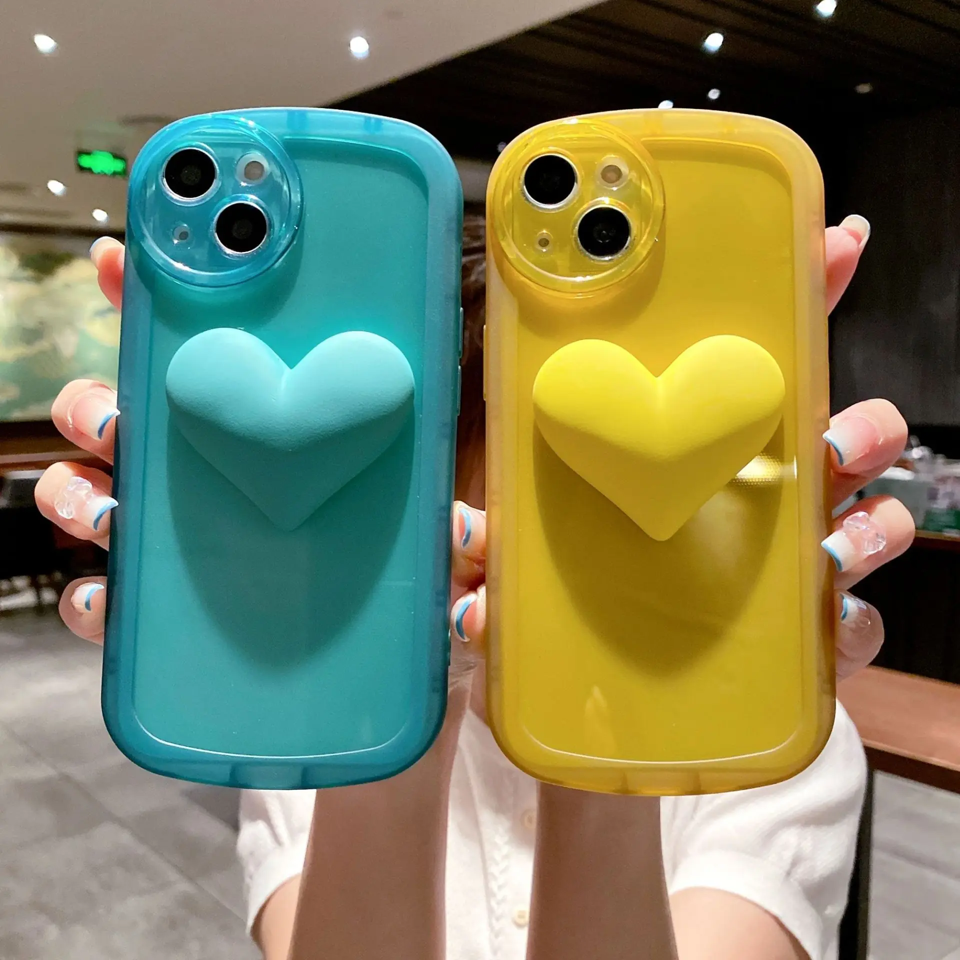 

48PCS Stylish Transparent Silicone Phone Case For iPhone 11, 12, 13, 14 Pro, X, Shockproof Cute Big Love Heart Soft Back Cover