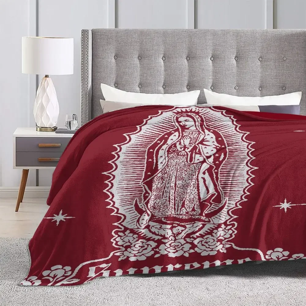 Virgin Mary Blankets Fleece Winter Christian Saviour Multi-function Lightweight Throw for Sofa Car Bedspread King Size