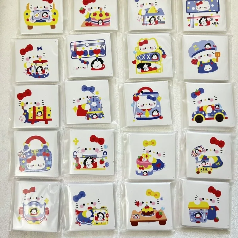 

Kawaii Sanrio Cartoon Sealing Stickers My Melody Hello Kitty Square Pocket Sticker Cute Packaging Decoration Diy Material Gifts