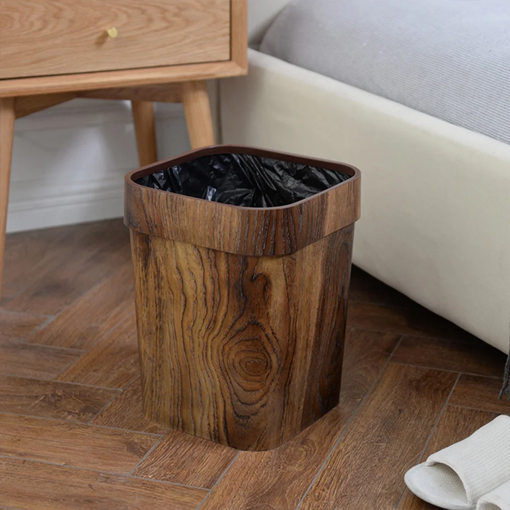 Retro kleiner Mülleimer, stilvoller, imitierter, fester Mülleimer für Badezimmer, Schlafzimmer, Wohnheim, College