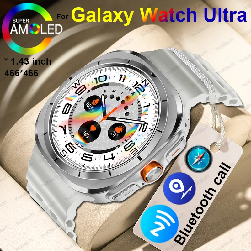 For Samsung Galaxy Watch Ultra AMOLED Compass Smart Watch Men NFC  Bluetooth Call GPS Track Waterproof Women Smartwatch 2024 New