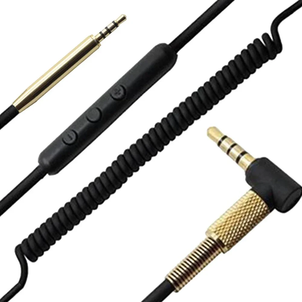 OFC Spring Coiled Replacement Cable Extension Cord for Audio-Technica ATH-ANC27 ATH-ANC27X ATH-ANC700BT ATH-ANC900BT Headphone